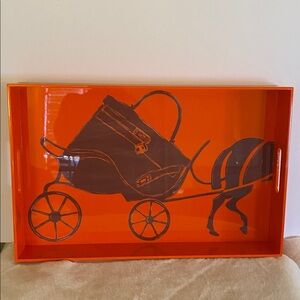 Designer Inspired Horse & Cart Large Tray. Home Decor.